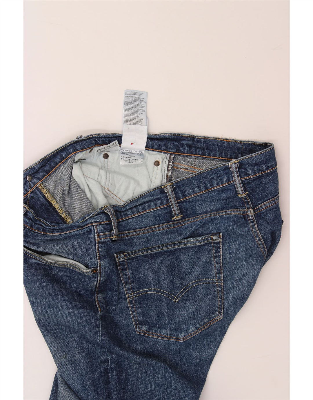 LEVI'S Mens Straight Jeans W38 L32 Blue Cotton