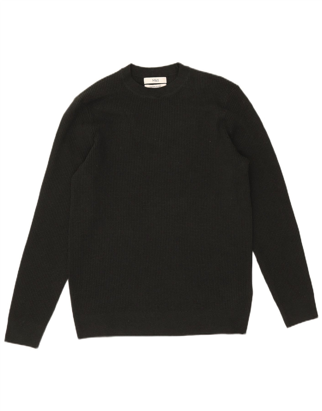 Marks & Spencer Mens Crew Neck Jumper Sweater Small Khaki Polyester