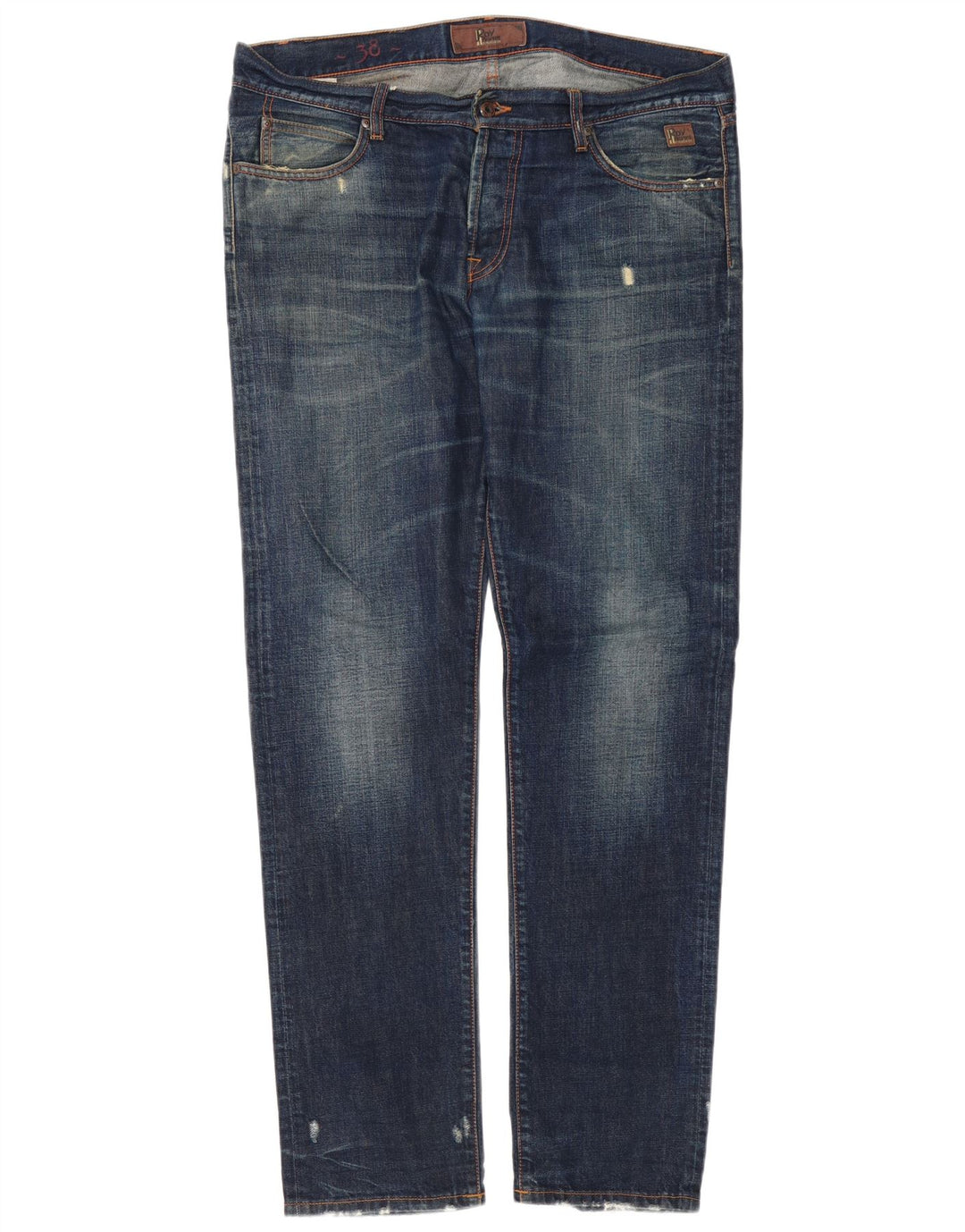 Roy Rogers Mens Distressed Slim Jeans W38 L34 Blue Cotton