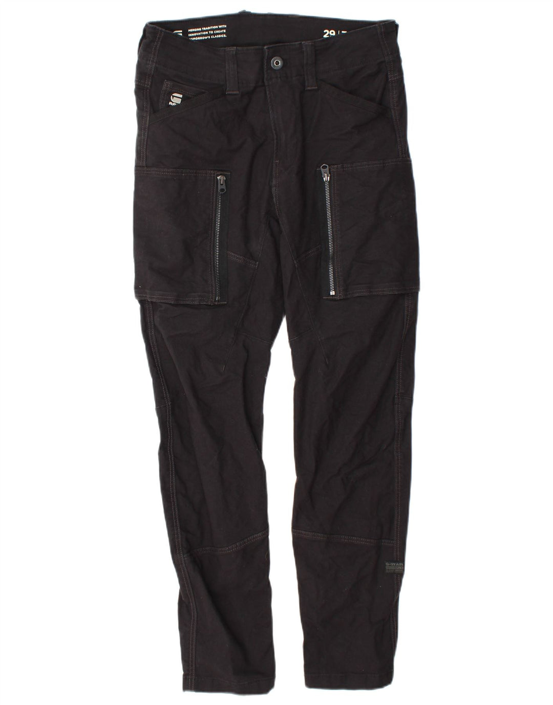 G-Star Mens Slim Cargo Trousers W29 L32 Black Cotton