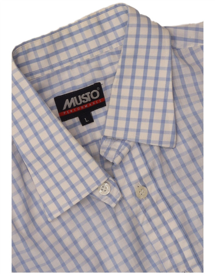 Musto Mens Slim Fit Shirt Large White Gingham