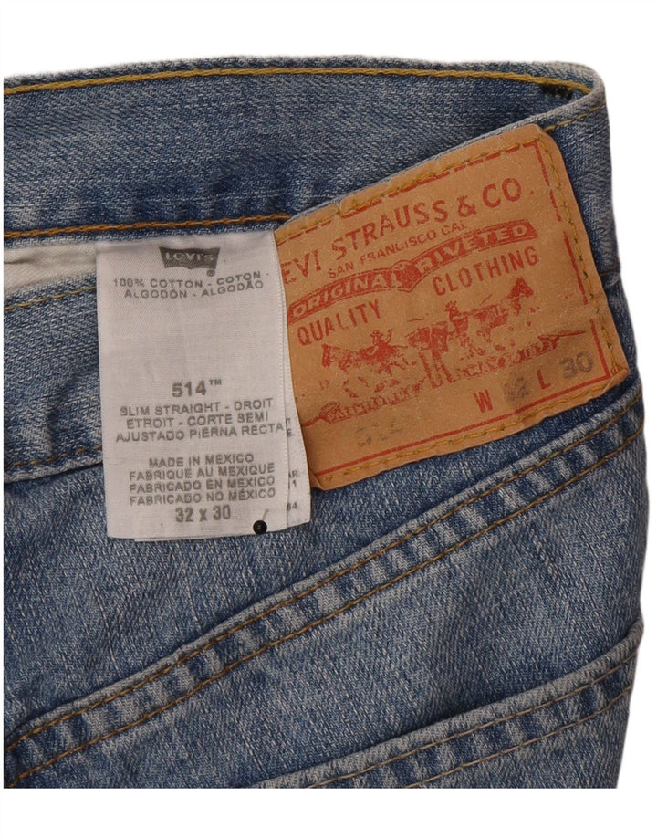 Levi's Mens 512 Slim Straight Jeans W32 L30 Blue Cotton
