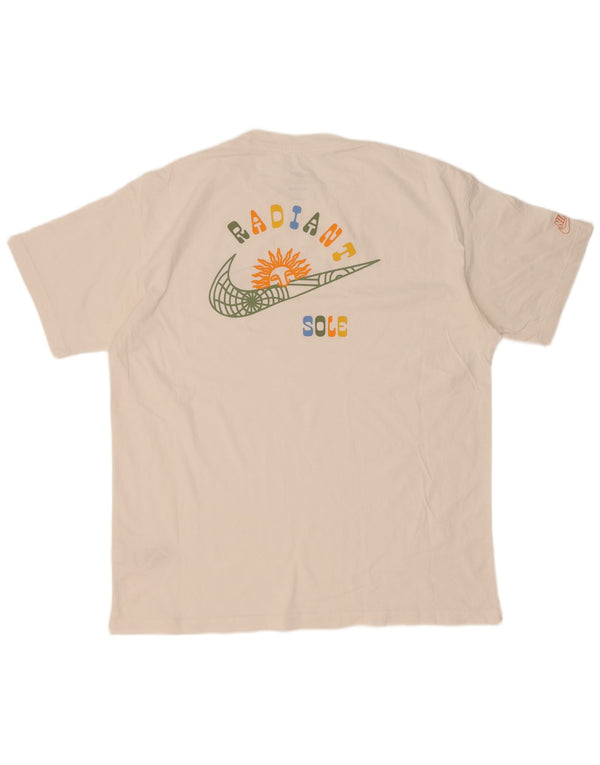 Nike Mens Loose Fit Graphic T-Shirt Top Large White Cotton