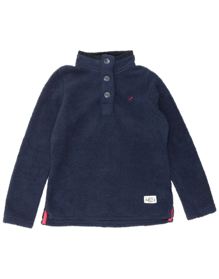 Crew Clothing Womens Fleece Jumper UK 12 Medium Navy Blue Polyester