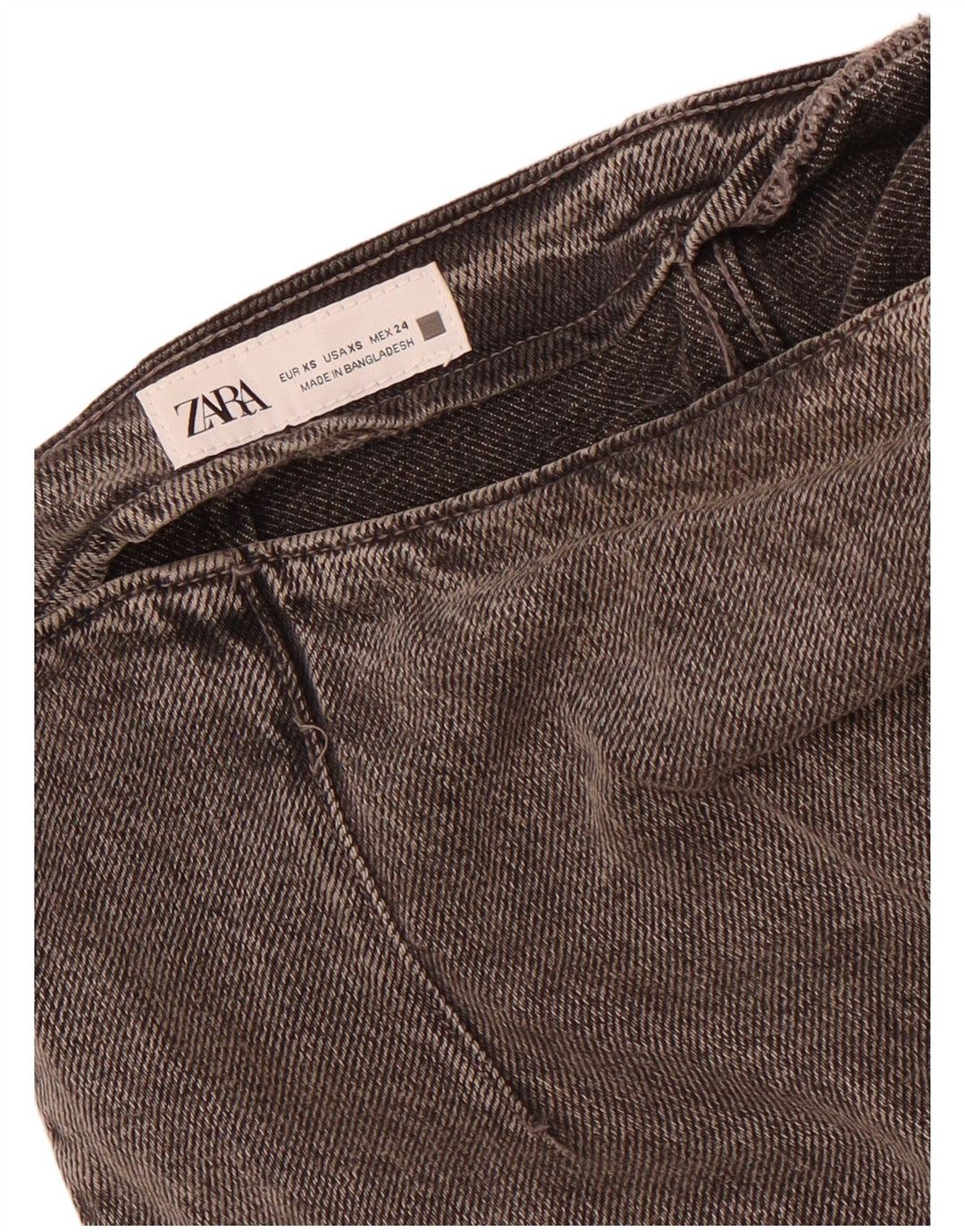 Zara Womens Denim Skirt XS W24  Grey Cotton