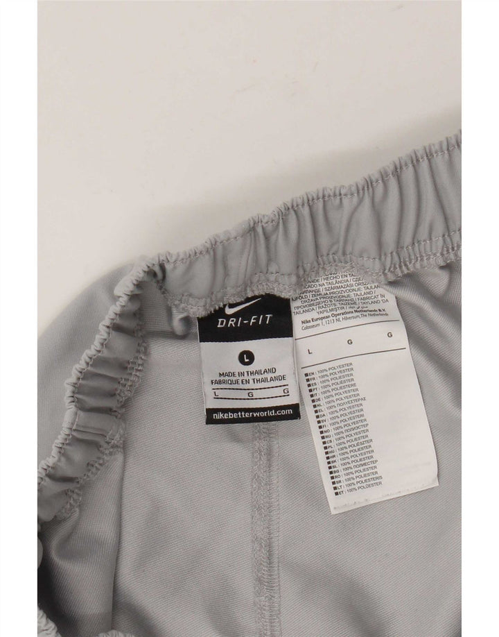 Nike Womens Dri Fit Graphic Sport Shorts UK 16 Large Grey Polyester