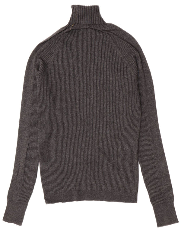 Zara Mens Roll Neck Jumper Sweater Medium Grey