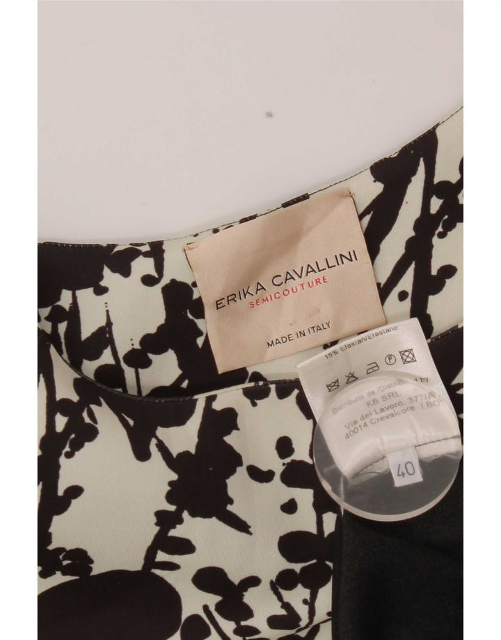 Erika Cavallini Womens Oversized Shift Dress IT 40 Small Black Geometric