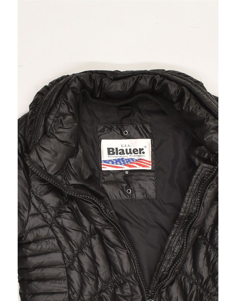 BLAUER Girls Padded Jacket 9-10 Years Black Polyester | Vintage Blauer | Thrift | Second-Hand Blauer | Used Clothing | Messina Hembry 