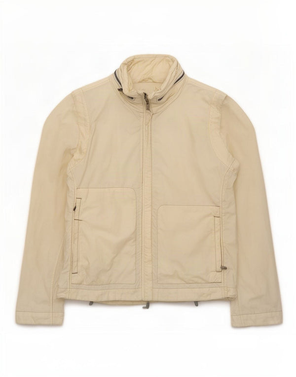 Murphy & Nye Womens Hooded Bomber Jacket UK 10 Small Off White Cotton