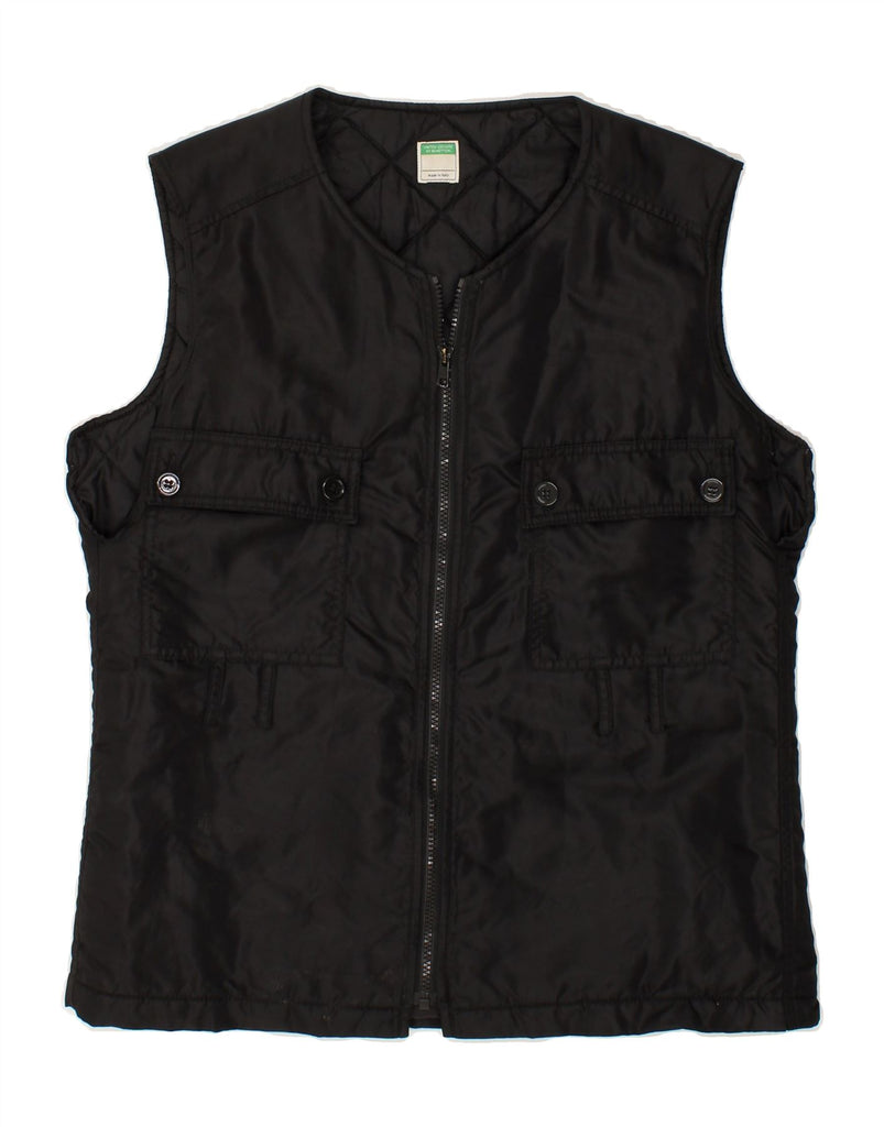 BENETTON Womens Gilet UK 14 Medium Black Vintage Benetton and Second-Hand Benetton from Messina Hembry 