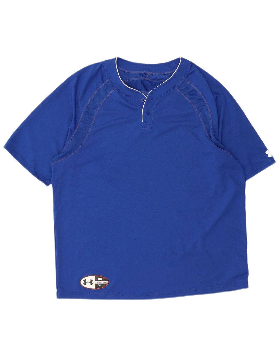UNDER ARMOUR Mens Baseball T-Shirt Top XL Blue Polyester