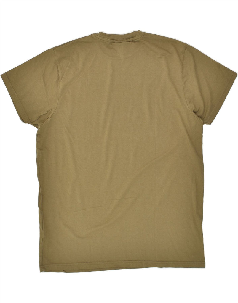 VINTAGE Mens T-Shirt Top Large Khaki Cotton | Vintage Vintage | Thrift | Second-Hand Vintage | Used Clothing | Messina Hembry 