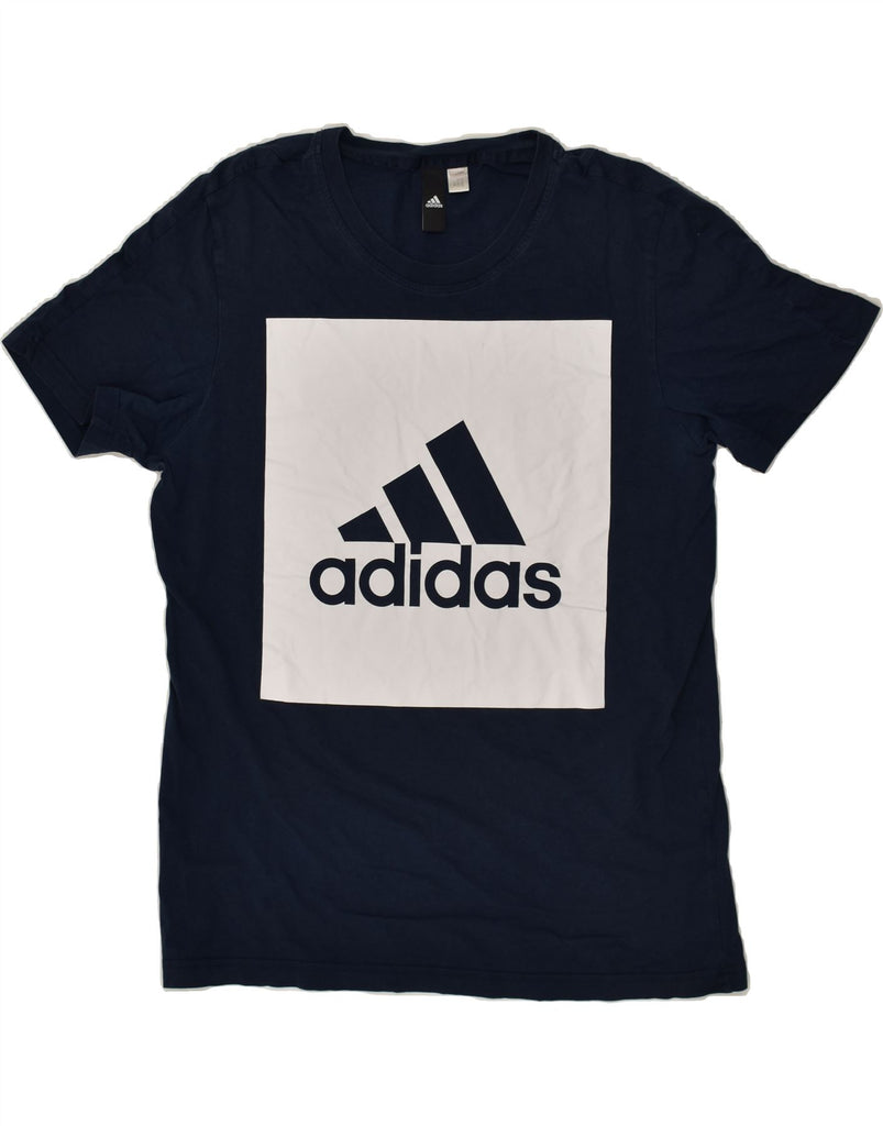 ADIDAS Mens Graphic T-Shirt Top Medium Navy Blue | Vintage Adidas | Thrift | Second-Hand Adidas | Used Clothing | Messina Hembry 