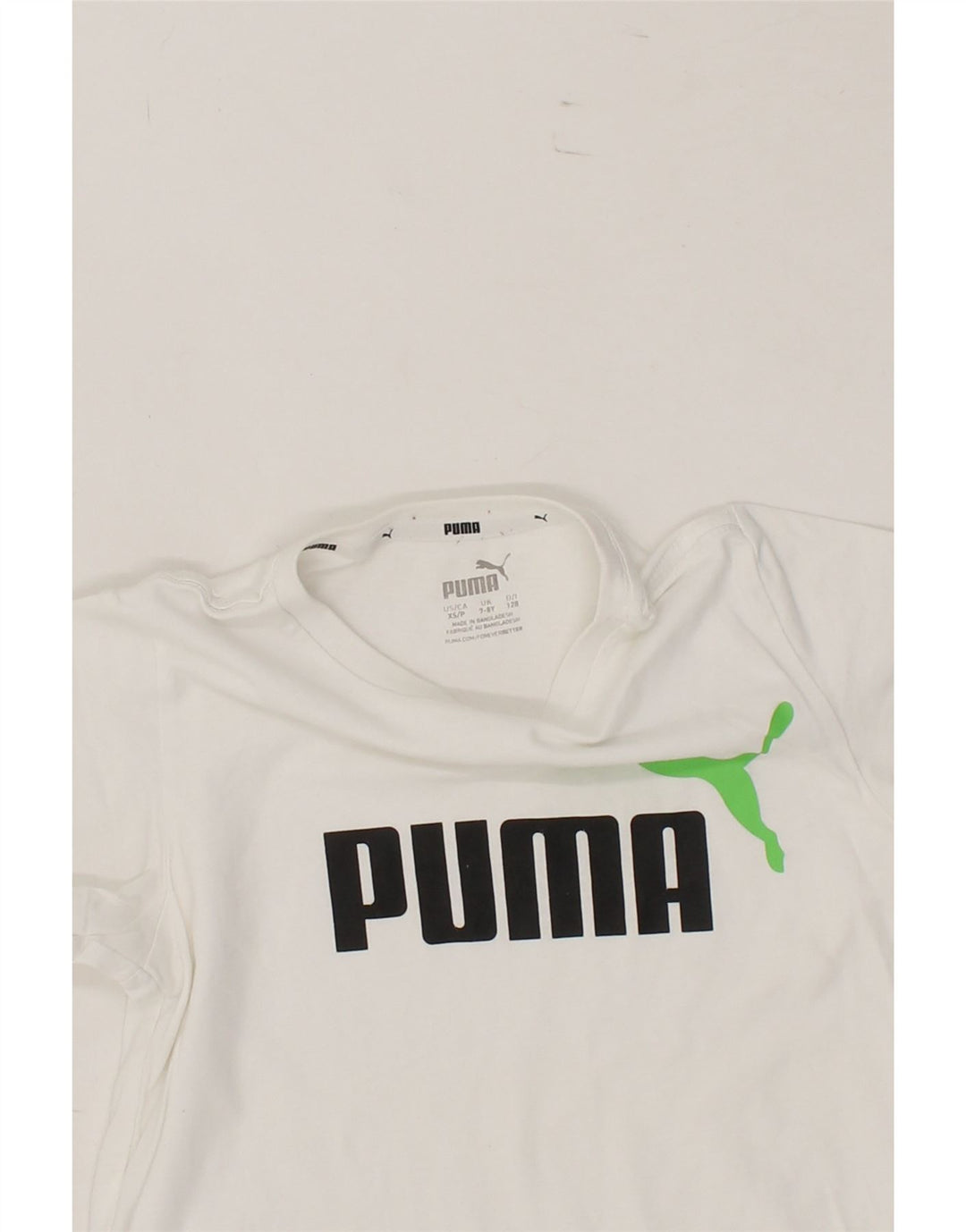 PUMA Boys Graphic T-Shirt Top 7-8 Years White Cotton Vintage Puma and Second-Hand Puma from Messina Hembry 