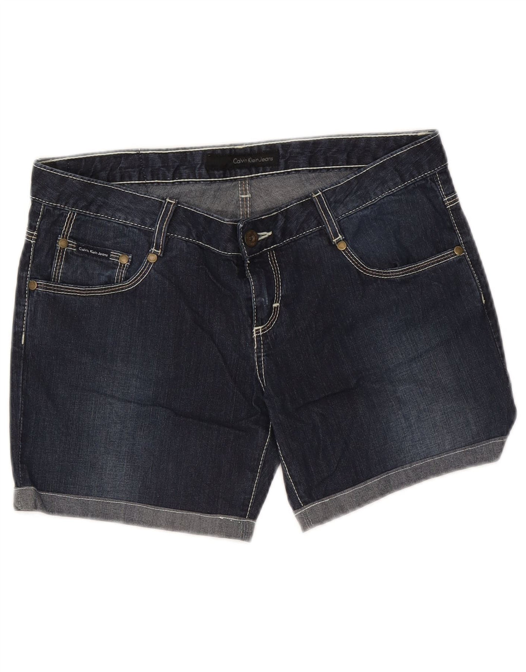 Calvin Klein Womens Denim Shorts W31 Medium  Navy Blue Cotton