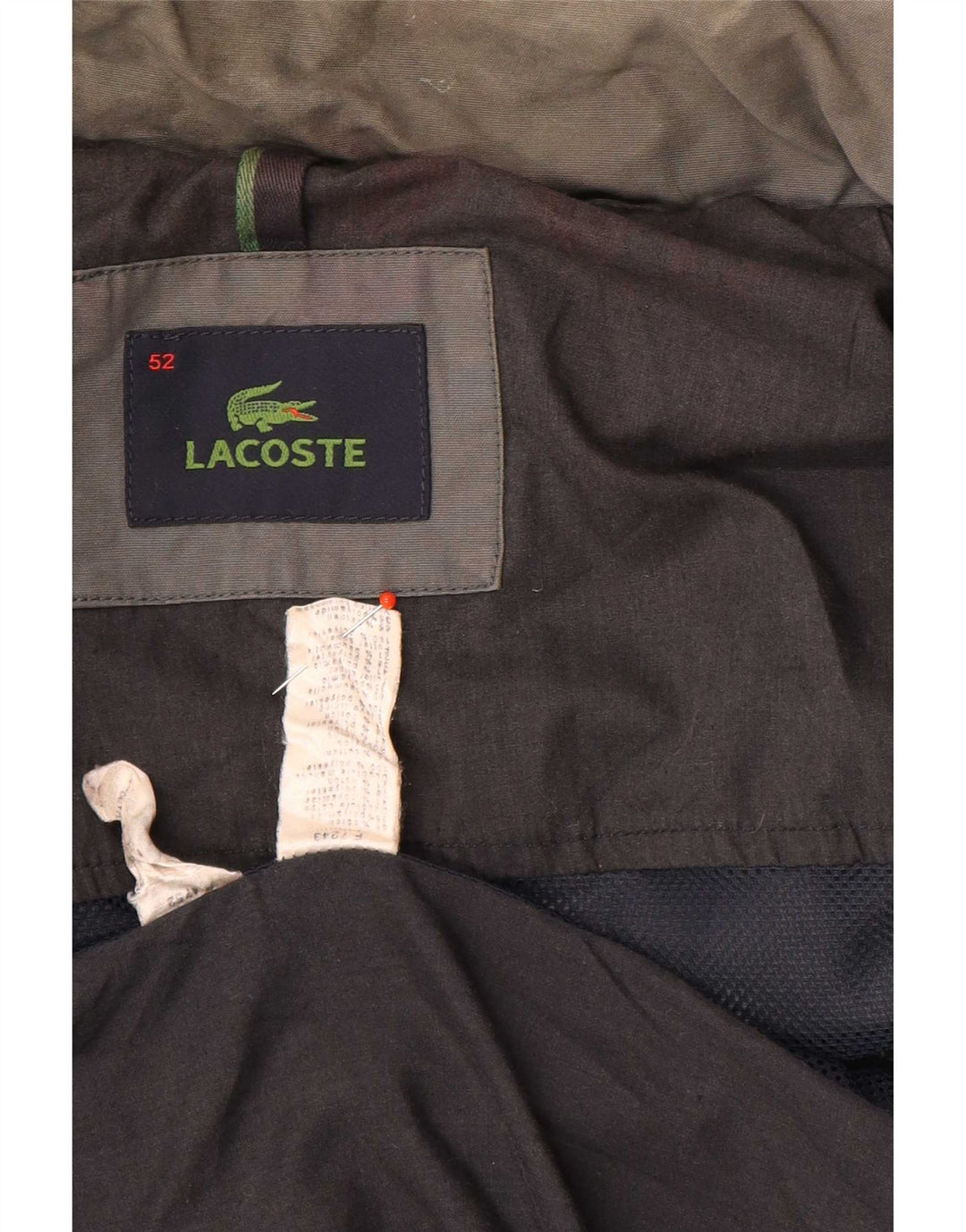 Lacoste Mens Hooded Bomber Jacket IT 52 XL Grey Cotton