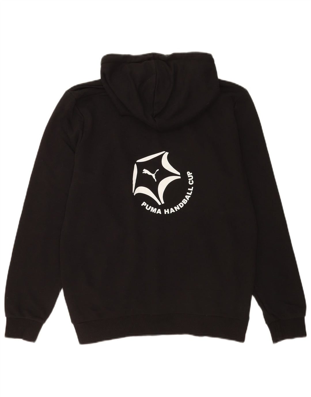Puma Mens Graphic Hoodie Jumper Small Black Cotton