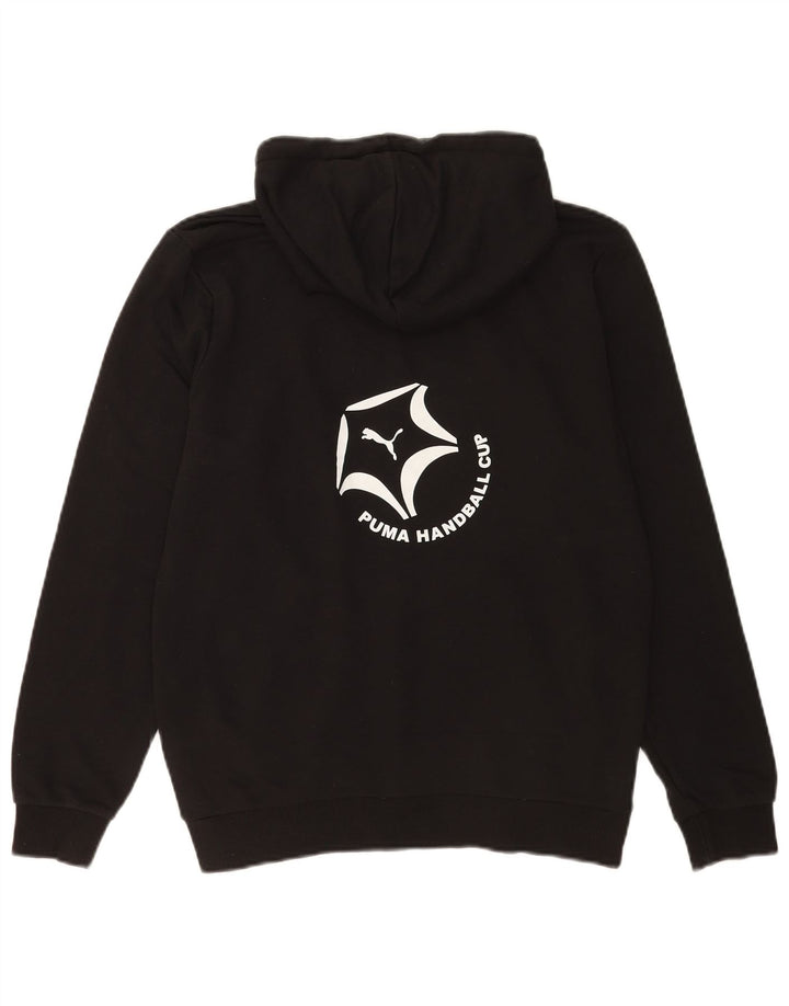 Puma Mens Graphic Hoodie Jumper Small Black Cotton