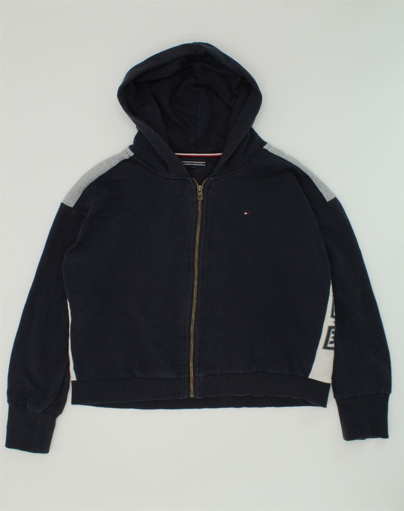 TOMMY HILFIGER Boys Zip Hoodie Sweater 13-14 Years Navy Blue Cotton | Vintage Tommy Hilfiger | Thrift | Second-Hand Tommy Hilfiger | Used Clothing | Messina Hembry 