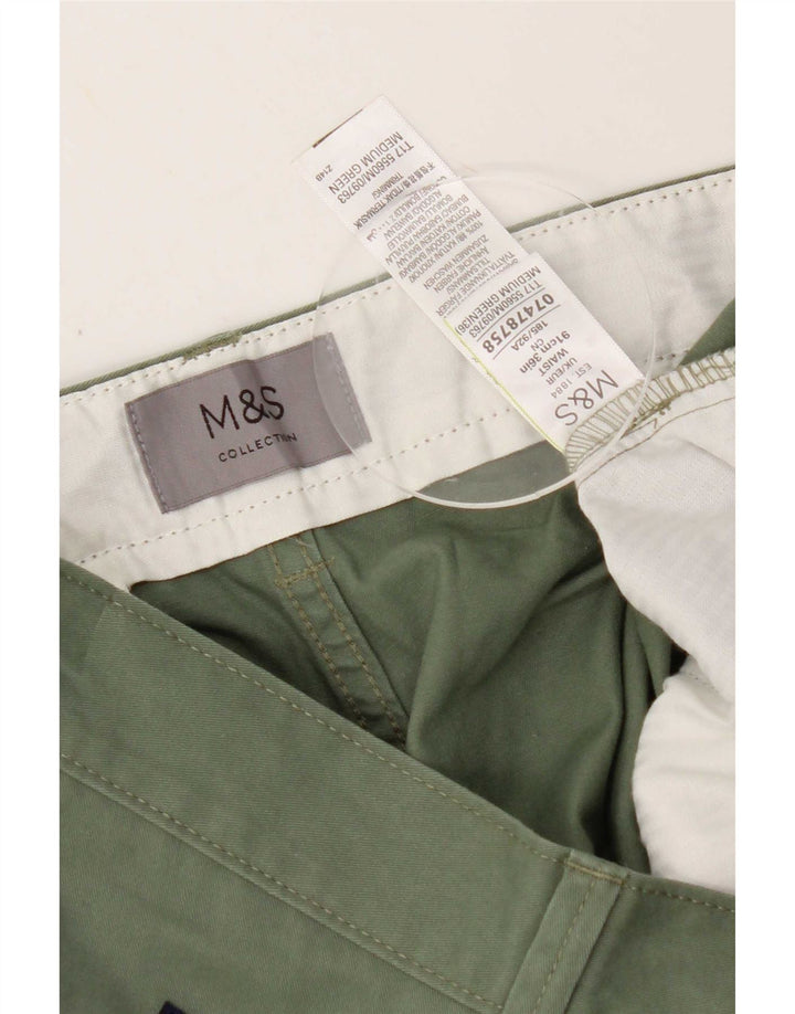 Marks & Spencer Womens Chino Shorts W36 Large Green Cotton