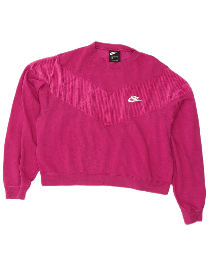 Nike Womens Oversized Sweatshirt Jumper UK 14 Medium Pink