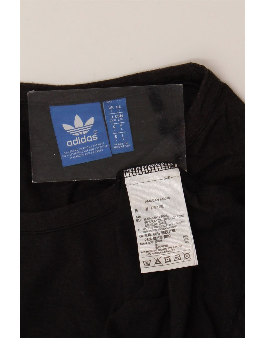 Adidas Mens T-Shirt Top Large Black Rayon