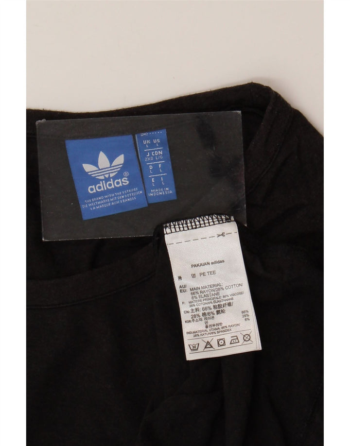 Adidas Mens T-Shirt Top Large Black Rayon