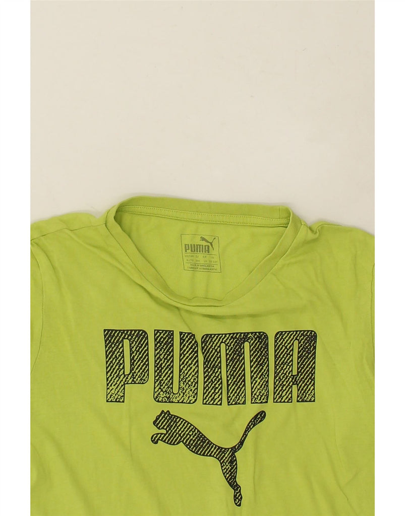 PUMA Boys Graphic T-Shirt Top 13-14 Years Green | Vintage Puma | Thrift | Second-Hand Puma | Used Clothing | Messina Hembry 