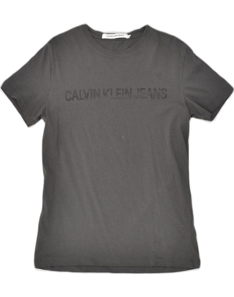 CALVIN KLEIN Mens Graphic T-Shirt Top Medium Grey Cotton | Vintage Calvin Klein | Thrift | Second-Hand Calvin Klein | Used Clothing | Messina Hembry 