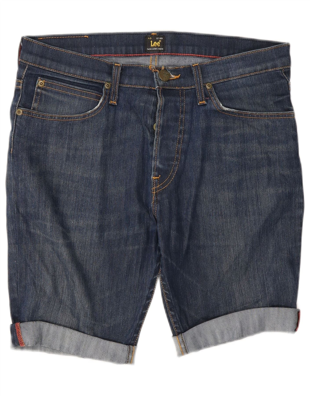 Lee Womens Jegger Denim Shorts W31 Medium Blue Cotton