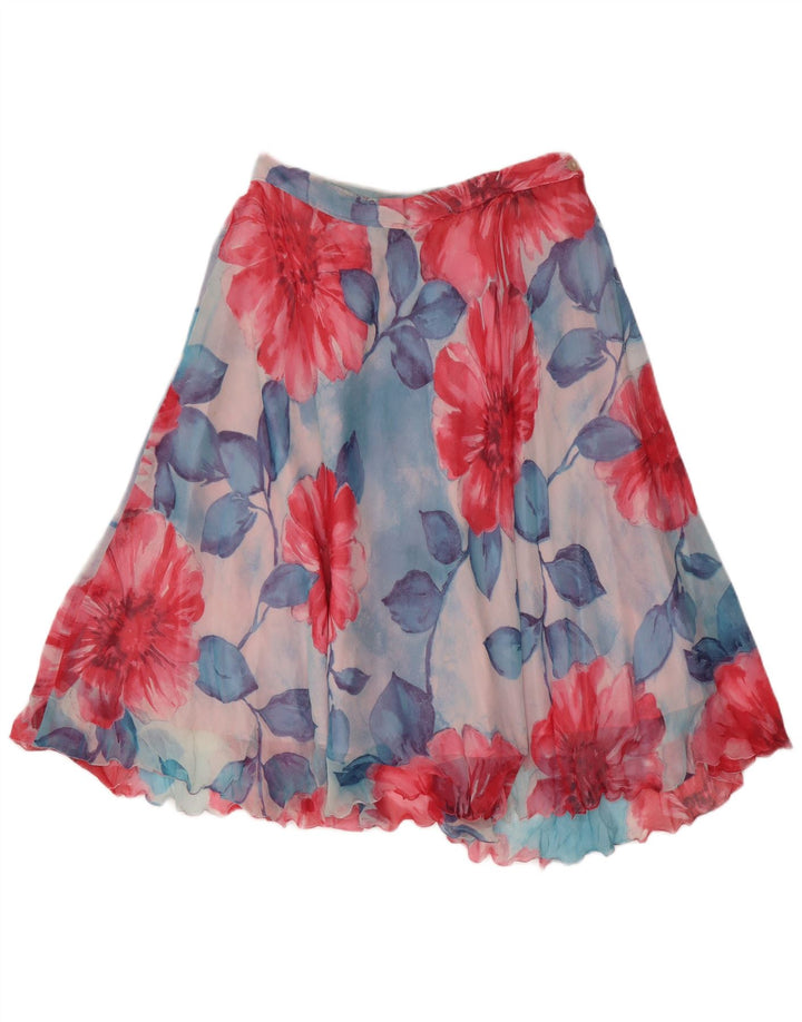 Vintage Womens A-Line Skirt W30 Medium Blue Floral