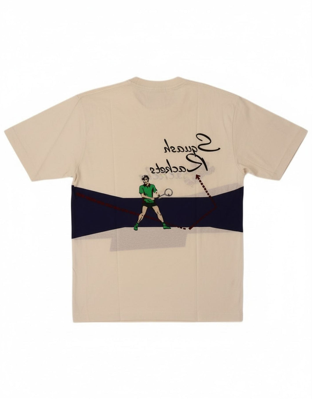Cacharel Mens Graphic T-Shirt Top Large White Colourblock Cotton