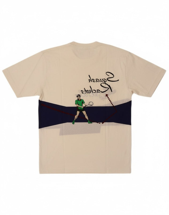Cacharel Mens Graphic T-Shirt Top Large White Colourblock Cotton