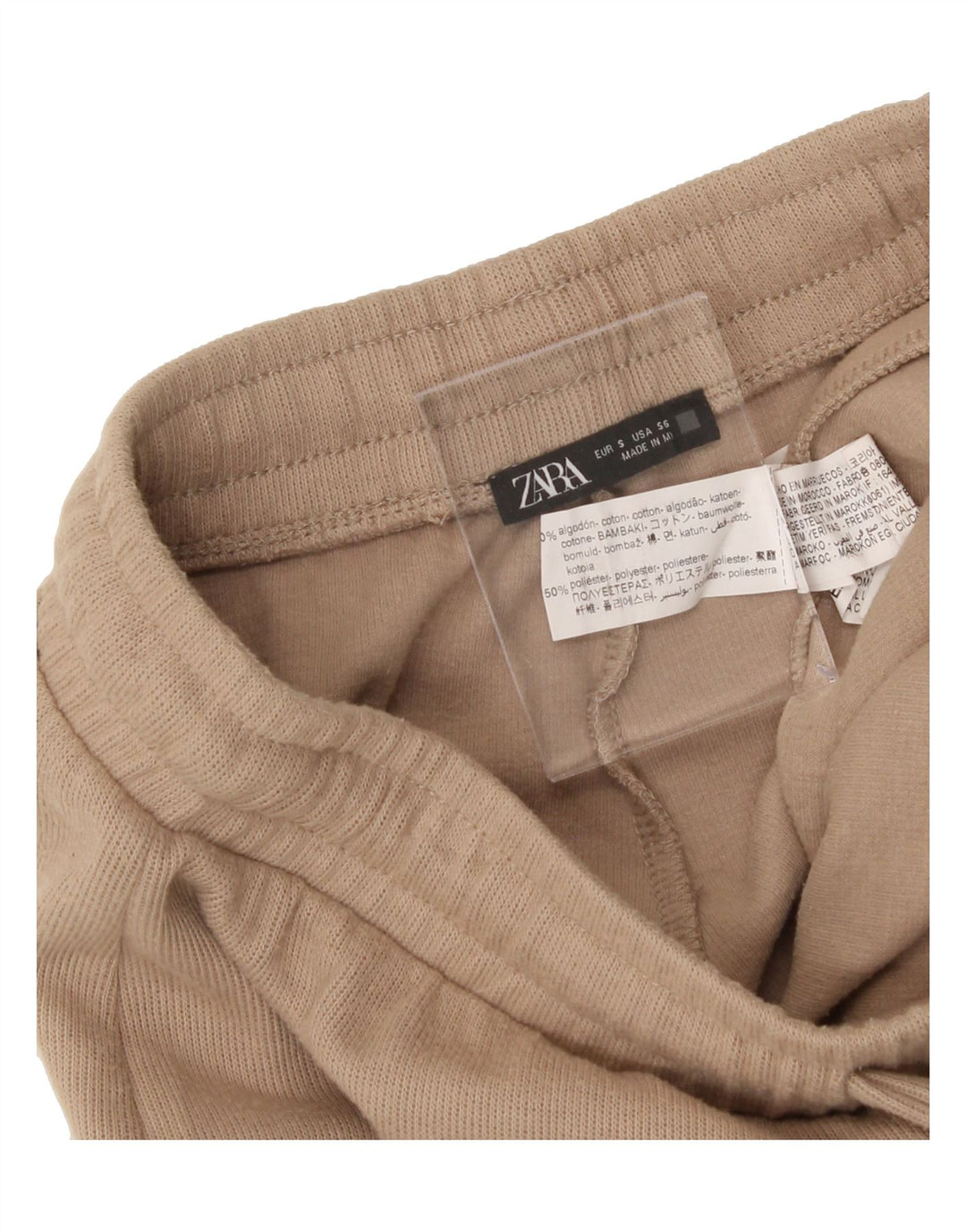 ZARA Womens Tracksuit Trousers UK 10 Small  Beige Cotton Vintage Zara and Second-Hand Zara from Messina Hembry 