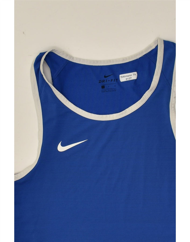 NIKE Mens Dri Fit Vest Top Small Blue Polyester | Vintage Nike | Thrift | Second-Hand Nike | Used Clothing | Messina Hembry 