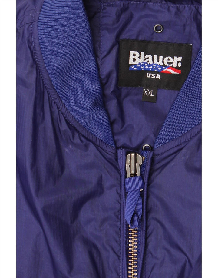 BLAUER Mens Bomber Jacket UK 44 2XL Navy Blue
