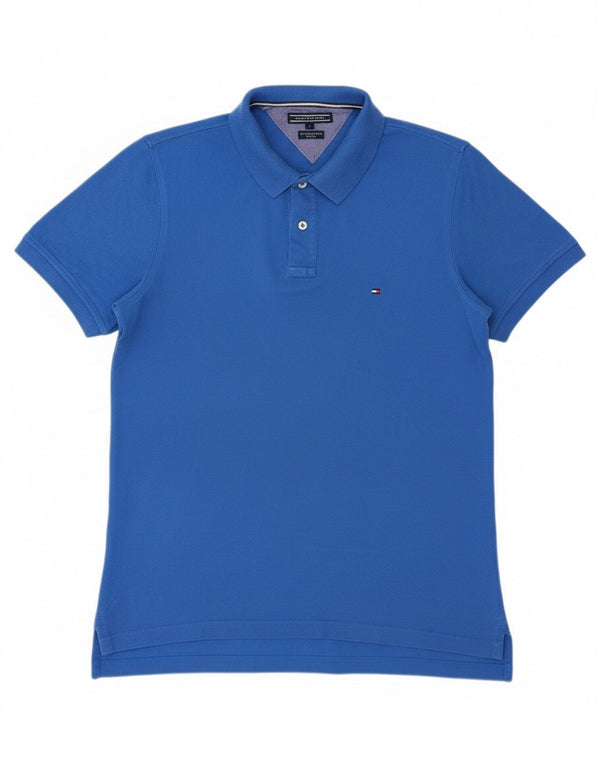 Tommy Hilfiger Mens Slim Fit Polo Shirt Large Blue Cotton