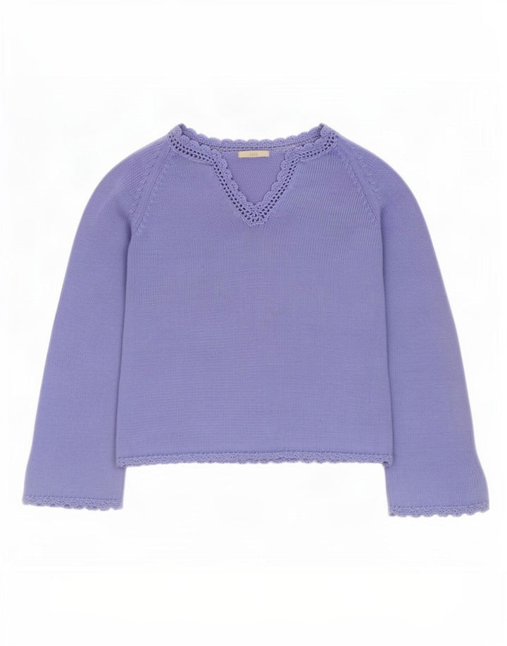 Marks & Spencer Womens Top Long Sleeve UK 16 Large Blue Cotton