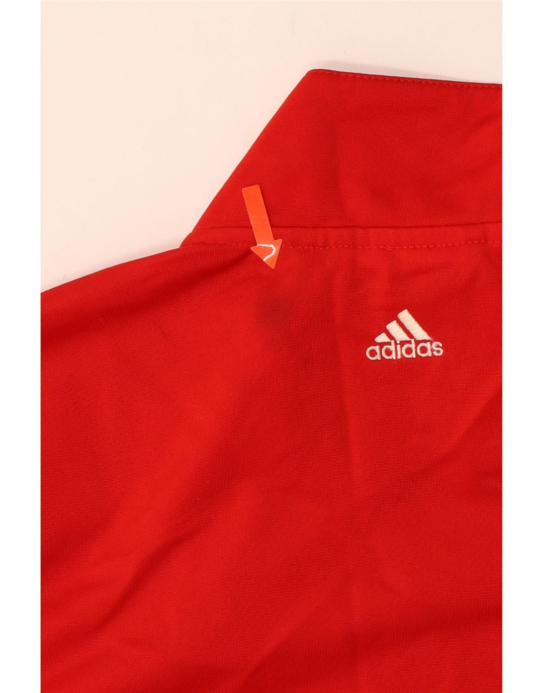 ADIDAS Boys Tracksuit Top Jacket 13-14 Years Red Colourblock Polyester