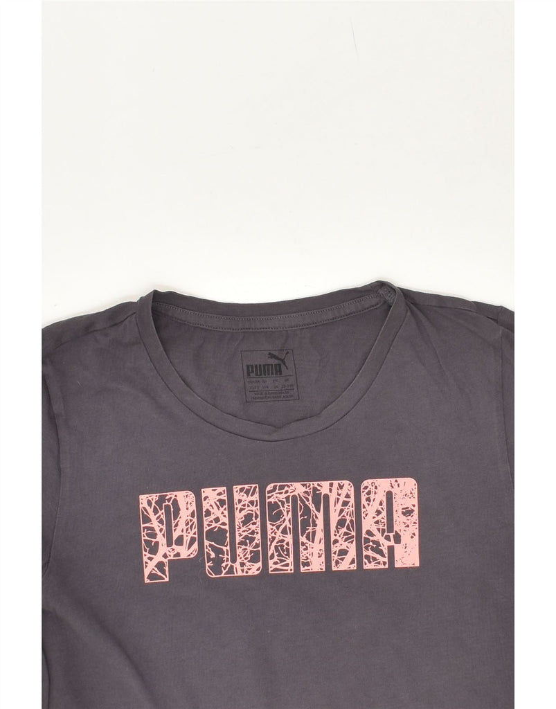 PUMA Girls Graphic T-Shirt Top 13-14 Years Grey Cotton Vintage Puma and Second-Hand Puma from Messina Hembry 