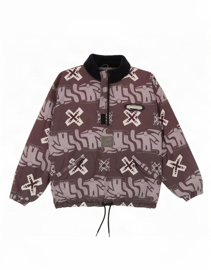 Iguana Mens Abstract Pattern Windbreaker Jacket UK 40 Large Purple
