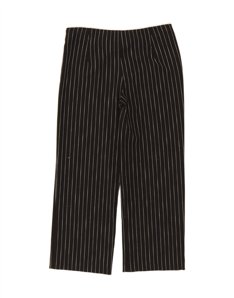 ZARA Womens Wide Leg Casual Trousers Medium W28 L26 Black Striped Vintage Zara and Second-Hand Zara from Messina Hembry 