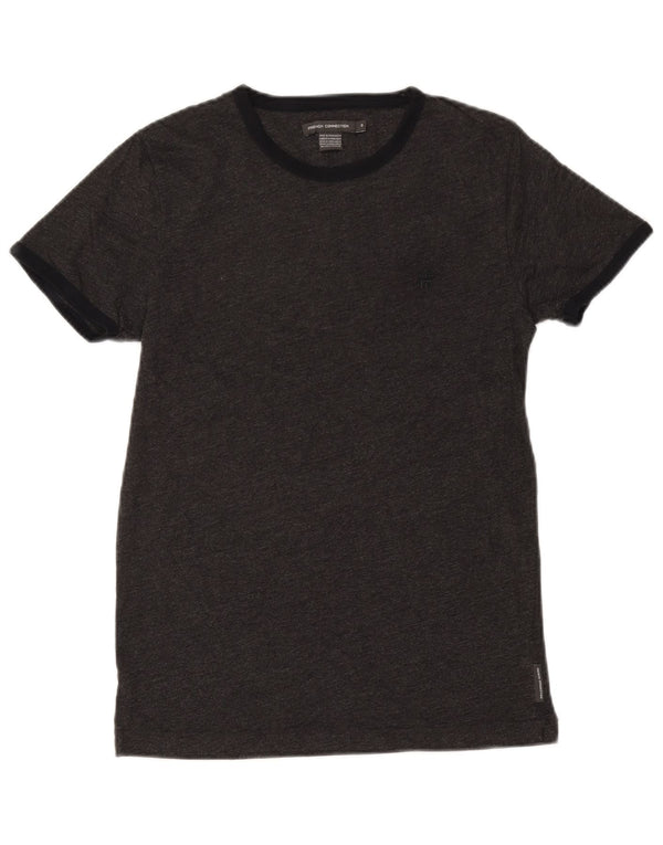 French Connection Mens T-Shirt Top Small Grey Cotton