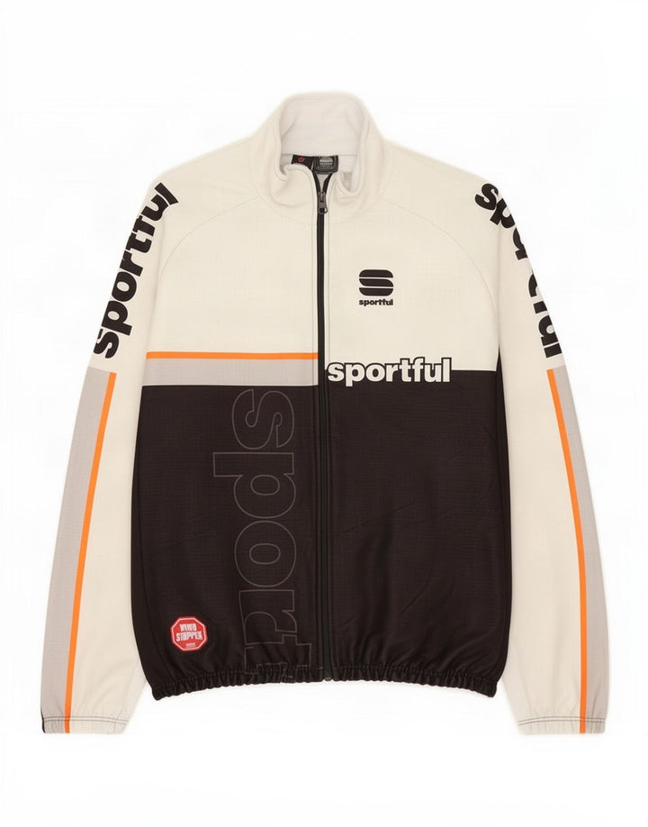 Sportful Mens Graphic Tracksuit Top Jacket XL White Colourblock Polyester