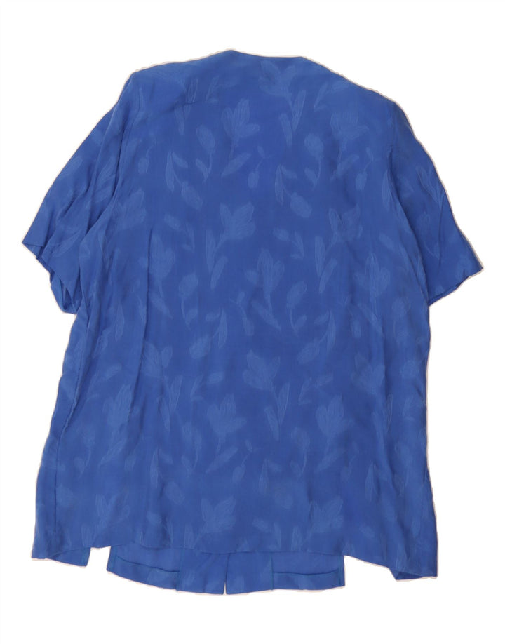 ELINETTE Womens Oversized Longline Shirt Blouse EU 46 XL Blue Floral Vintage Elinette and Second-Hand Elinette from Messina Hembry 