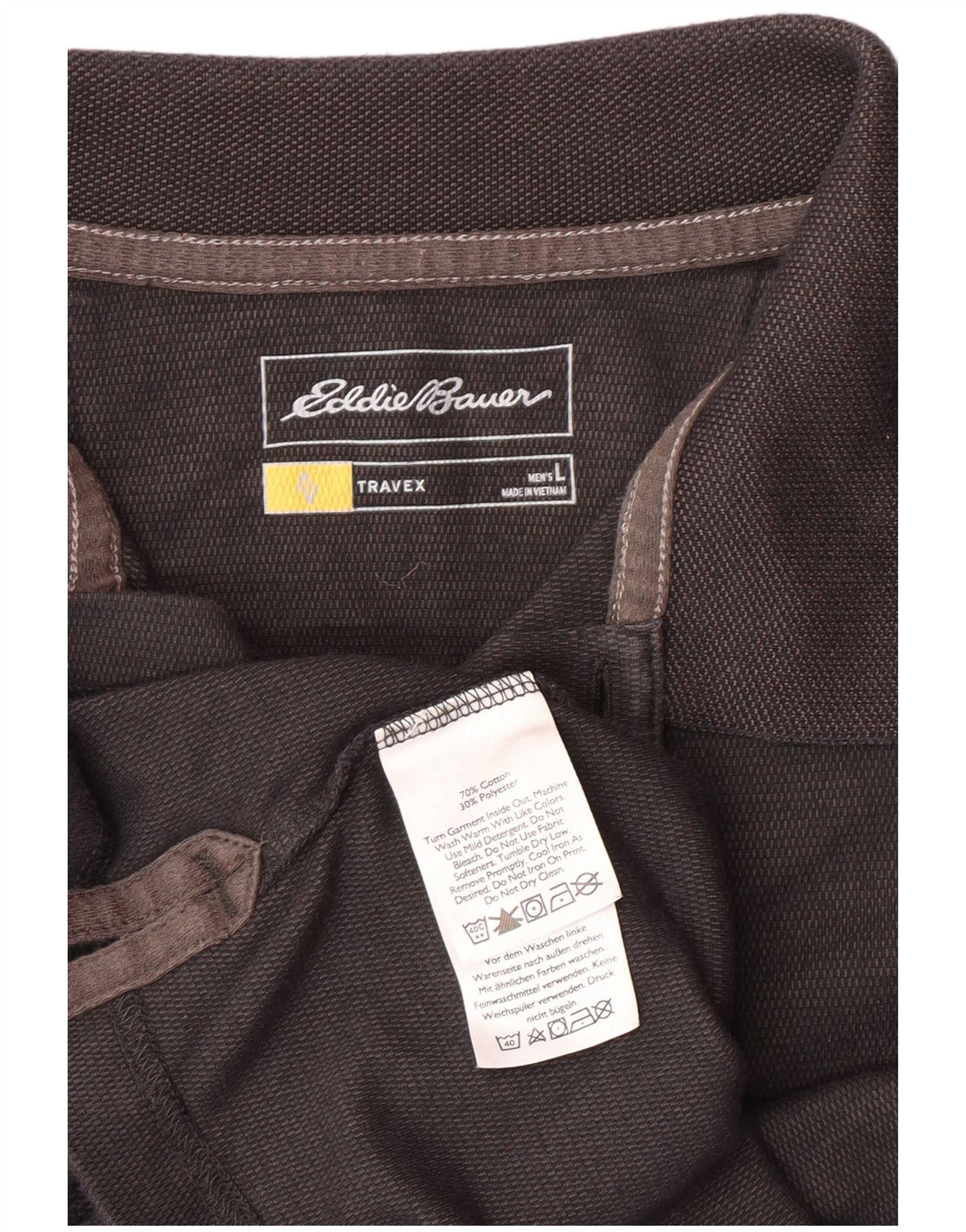 EDDIE BAUER Mens Polo Shirt Large Grey Cotton