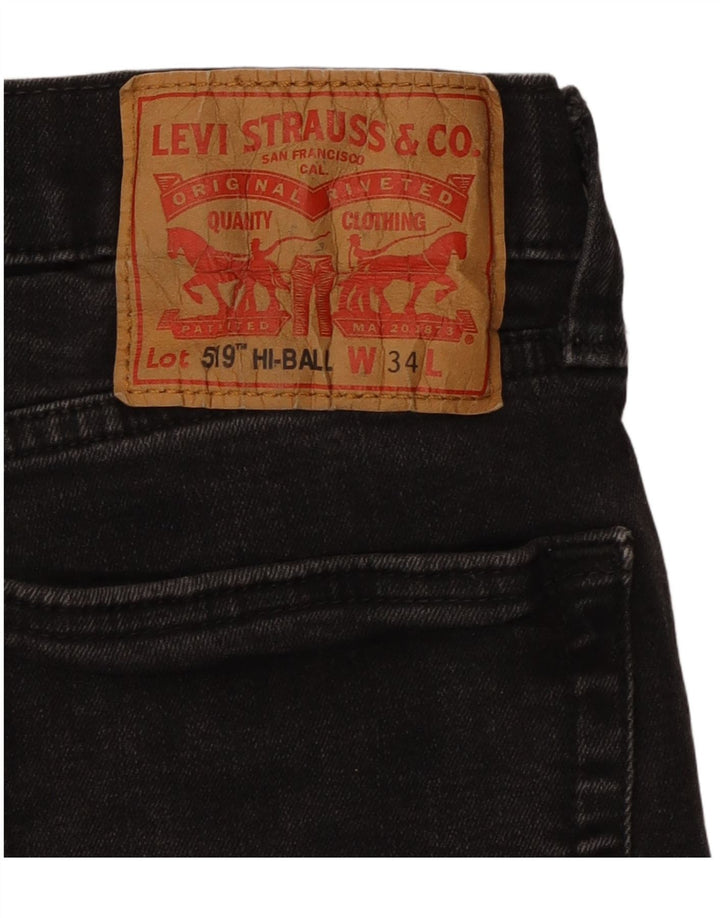LEVI'S Mens 519 Hi-Ball Skinny Jeans W34 L28 Black Cotton