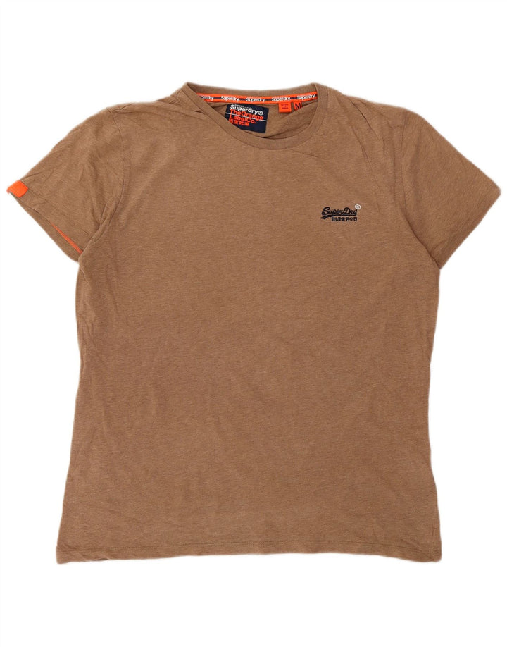 Superdry Mens T-Shirt Top Medium Brown Cotton