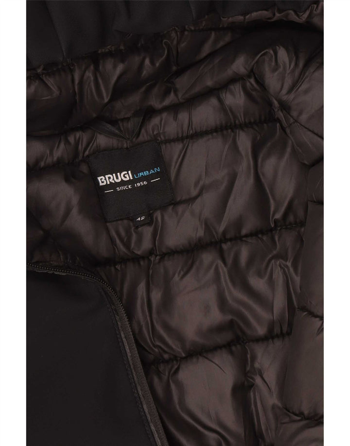 Brugi Womens Hooded Padded Coat IT 42 Medium Black